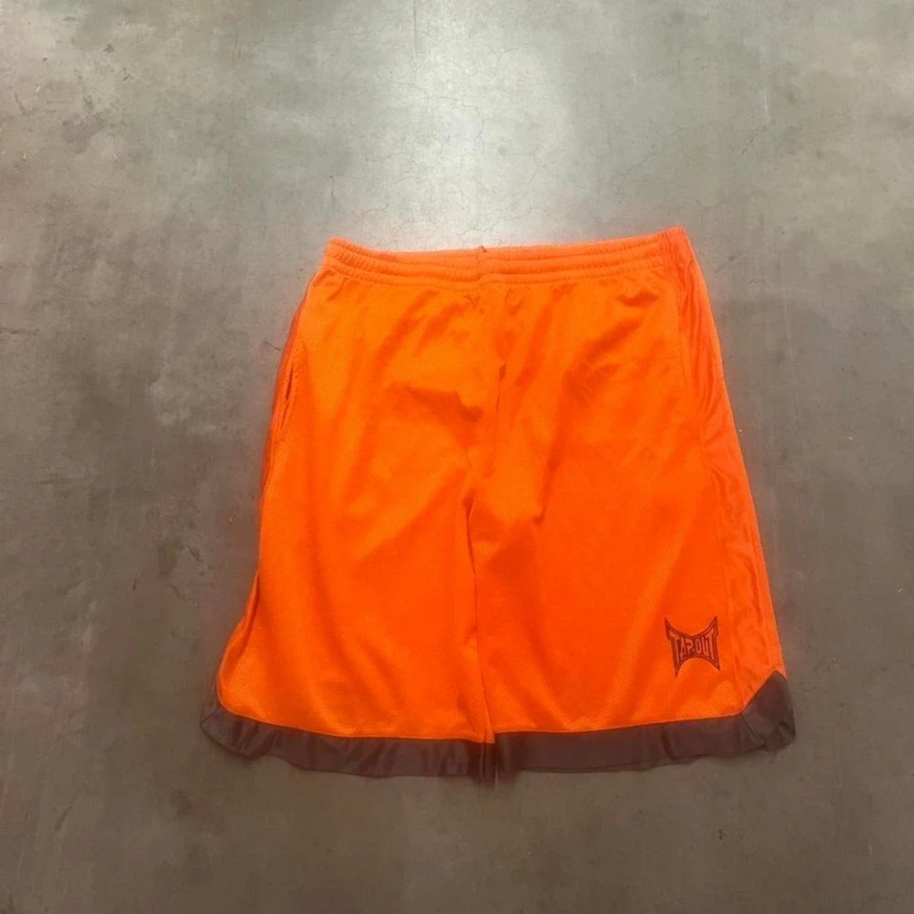 Vintage Y2K loose fit Tapout Mens‎ orange shorts skater